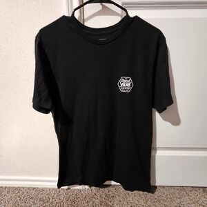Vans The Original Mens Black Cotton T Shirt Medium Custom Fit Skateboarding